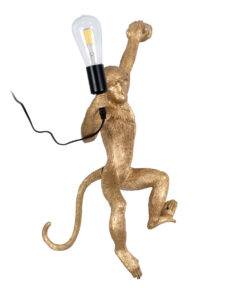 GloboStar® GLOBOSTAR® APES 01806 Μοντέρνο Φωτιστικό Τοίχου - Απλίκα με Ντουί 1 x E27 AC 220-240V IP20 - Χρυσό & Μαύρο - Μ34 x Π31 x Υ61cm