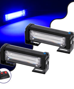 GloboStar® GloboStar® 85026 PRO Series ΣΕΤ 2 x Μπάρες Σήμανσης Οχήματος Αστυνομίας για Αυτοκίνητα & Φορτηγά 13 Προγραμμάτων Φωτισμού STROBE LED CREE CXB COB 18W DC 10-30V Αδιάβροχο IP65 Μπλε