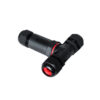 GloboStar® GloboStar® FAST-CONNECT 69917 Τριπλός Τ Αδιάβροχος IP68 Σύνδεσμος Ταχείας Σύνδεσης & Διακλάδωσης Καλωδίων - 1 x Είσοδος & 2 x Έξοδος - Εσωτερική Τριπλή Κλέμα με Συμβατή Διατομή Καλωδίων 3 x 0.5mm² έως 3 x 4mm² - 450V 24A Max - Μ10 x Π10 x Υ3cm - Μαύρο - 5 Years Warranty