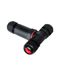 GloboStar® GloboStar® FAST-CONNECT 69917 Τριπλός Τ Αδιάβροχος IP68 Σύνδεσμος Ταχείας Σύνδεσης & Διακλάδωσης Καλωδίων - 1 x Είσοδος & 2 x Έξοδος - Εσωτερική Τριπλή Κλέμα με Συμβατή Διατομή Καλωδίων 3 x 0.5mm² έως 3 x 4mm² - 450V 24A Max - Μ10 x Π10 x Υ3cm - Μαύρο - 5 Years Warranty