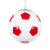 GloboStar® GLOBOSTAR® FOOTBALL 00642 Παιδικό Κρεμαστό Φωτιστικό Οροφής με Ντουί 1 x E27 AC 220-240V IP20 - Λευκό & Κόκκινο - Μ15 x Π15 x Y18cm
