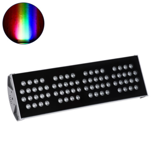 GloboStar® GloboStar® FLOOD-TENA 90226 Προβολέας Wall Washer για Φωτισμό Κτιρίων LED 144W 12240lm 10° DC 24V Αδιάβροχο IP65 L57 x W18 x H19.5cm RGBW DMX512 - Ασημί - 3 Years Warranty