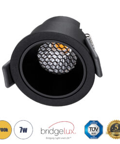 GloboStar® GLOBOSTAR® PLUTO-S 60251 Χωνευτό Downlight Σποτ με Honeycomb Anti Glare Reflector LED 7W 875lm 38° AC 220-240V IP20 Θερμό Λευκό 2700K - Bridgelux COB Chip & TÜV SÜD Driver - Μαύρο Ματ - Μ6.4 x Π6.4 x Υ4.9cm / Q5.5cm - 5 Χρόνια Εγγύηση