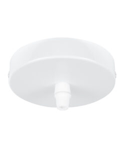 GloboStar® GLOBOSTAR® WALLBASE 77500 Μεταλλική Ροζέτα για Κρέμαση 1 Φωτιστικού - Λευκό - Μ10 x Π10 x Υ2cm