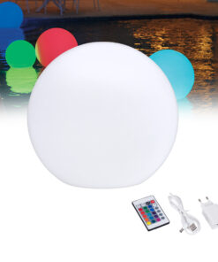 GloboStar® GloboStar® 85824 Ακρυλικό Φωτιστικό Μπάλα Εξωτερικού Χώρου - Πισίνας LED Globe 5W Φ24 Επαναφορτιζόμενο Μπαταρίας με Καλώδιο USB - Φορτιστή και Ασύρματο Χειριστήριο IR Αδιάβροχο IP65 Πολύχρωμο RGBW