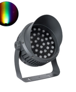 GloboStar® GLOBOSTAR® FLOOD-DIMO 90748 Προβολέας Σποτ Wall Washer με Αντιθαμβωτική Γρίλια LED 100W 8500lm 10° DC 24V Αδιάβροχο IP67 RGBW DMX512 Dimmable - Γκρι Ανθρακί - Μ34 x Π36 x Υ44cm - 3 Χρόνια Εγγύηση