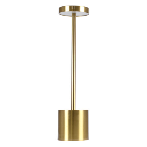 GloboStar® GloboStar® JOJO 76523 Επαναφορτιζόμενο Επιτραπέζιο Φωτιστικό Πορτατίφ LED 1.5W 105lm 120° DC 5V IP44 CCT Ultra Θερμό 1500K - Φυσικό Λευκό 4500K - Ψυχρό Λευκό 6000K Dimmable Χρυσό Αλουμίνιο - Μ8 x Π8 x Υ34cm - 2 Χρόνια Εγγύηση