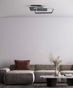 GLOBOSTAR® SQUARO 61231 Μοντέρνο Φωτιστικό Οροφής LED 75W 8400lm 360° AC 220-240V IP20 Ρυθμιζόμενο Λευκό CCT με Χειριστήριο από 2700K έως 6000K Dimmable - Lumileds SMD Chip - Μαύρο Ματ - Μ48.5 x Π51 x Υ9cm - 3 Χρόνια Εγγύηση 22 e51115 post 220