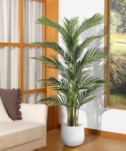 GloboStar® Artificial Garden CHELSEA 20802 Διακοσμητικό Πολυεστερικό Τσιμεντένιο Κασπώ Γλάστρα - Flower Pot Λευκό με Μαύρες Λεπτομέριες Μ25 x Π27 x Υ30cm 23 e5cf3b 20419 20802