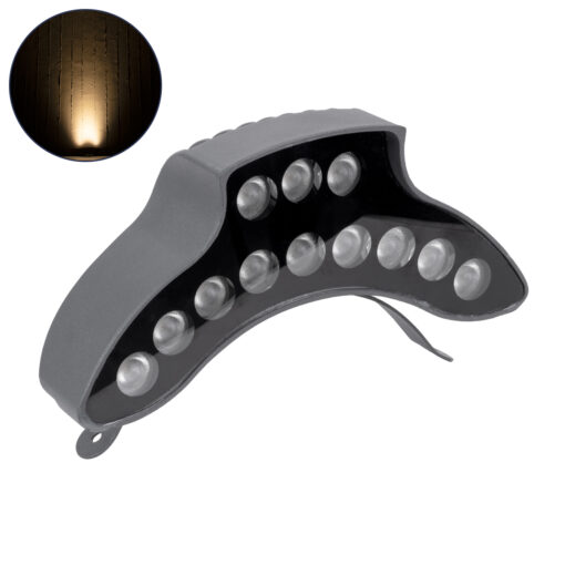 GloboStar® GLOBOSTAR® TREELIGHT-PINA 90683 Κυρτή Μπάρα Φωτισμού Wall Washer για Φυτά - Δέντρα LED 12W 1320lm 30° DC 24V Αδιάβροχο IP65 Θερμό Λευκό 2700K Dimmable - Γκρι Ανθρακί - Μ20.5 x Π5.5 x Υ12cm - 3 Χρόνια Εγγύηση