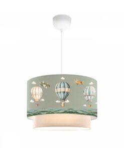 GloboStar® GLOBOSTAR® BALLON 204-0120 Παιδικό Κρεμαστό Φωτιστικό Οροφής με Ντουί 1 x E27 AC 220-240V IP20 - Πολύχρωμο - Μ30 x Π30 x Υ20cm