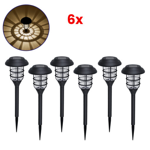 GloboStar® GloboStar® 85704 ΣΕΤ 6 Τεμαχίων Αυτόνομα Ηλιακά Φωτιστικά LED SMD 1W 100lm με Ενσωματωμένη Μπαταρία 250mAh - Φωτοβολταϊκό Πάνελ με Αισθητήρα Ημέρας-Νύχτας Αδιάβροχο IP65 Φανάρι Κήπου Στρογγυλό Θερμό Λευκό 3000K