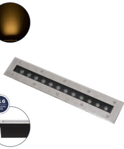 GloboStar® GLOBOSTAR® UNDERGROUND-REMVI 90192 Χωνευτή Μπάρα Φωτισμού Wall Washer LED 12W 1080lm 10° DC 24V Αδιάβροχο IP68 Θερμό Λευκό 2700K Dimmable - Ανοξείδωτο Ατσάλι 304 - Μ50 x Π7.4 x Υ7cm / Μ48.5 x Π7.5cm - 3 Χρόνια Εγγύηση