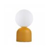 GloboStar® GloboStar® MAGIC 204-0131 Μοντέρνο Eπιτραπέζιο Φωτιστικό Μονόφωτο 1 x E27 IP20 Κίτρινο Μέταλλο με Λευκό Γυαλί - Μ13 x Π13 x Υ28cm