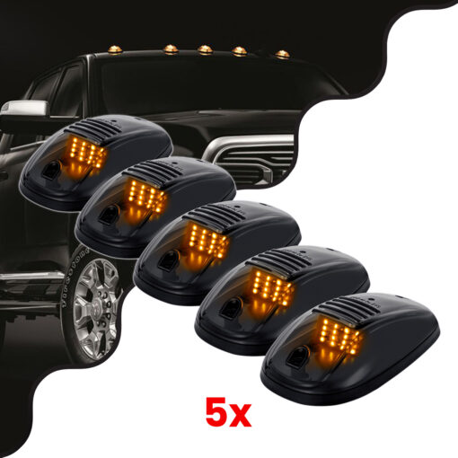 GloboStar® GloboStar® 85303 Πακέτο 5 Τεμάχια Φώτα Όγκου Οροφής - Running Lights για Αυτοκίνητα - SUV - Αγροτικά LED SMD 3030 12W 600lm DC 12V με Διακόπτη On/Off Αδιάβροχα IP65 5x Πορτοκαλί