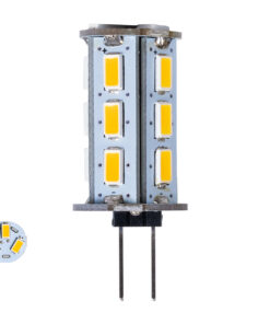 GloboStar® GLOBOSTAR® G4BACK 76134 Λάμπα G4 LED 5W 450lm 320° DC 12-24V IP20 Θερμό Λευκό 2700K Dimmable - Sanan SMD Chip - Back Pin - Μ1.8 x Π1.8 x Υ4.3cm - 2 Χρόνια Εγγύηση