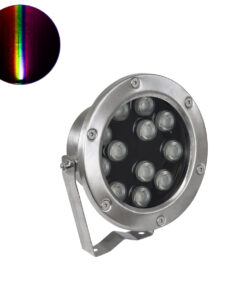 GloboStar® GLOBOSTAR® UNDERWATER-JERRY 90425 Υποβρύχιο Επιφανειακό Σποτ για Σιντριβάνια/Πισίνες LED 12W 1020lm 30° DC 24V Αδιάβροχο IP68 RGBW DMX512 Dimmable - Ανοξείδωτο Ατσάλι 304 - Μ14.5 x Π7 x Υ19cm - 3 Χρόνια Εγγύηση