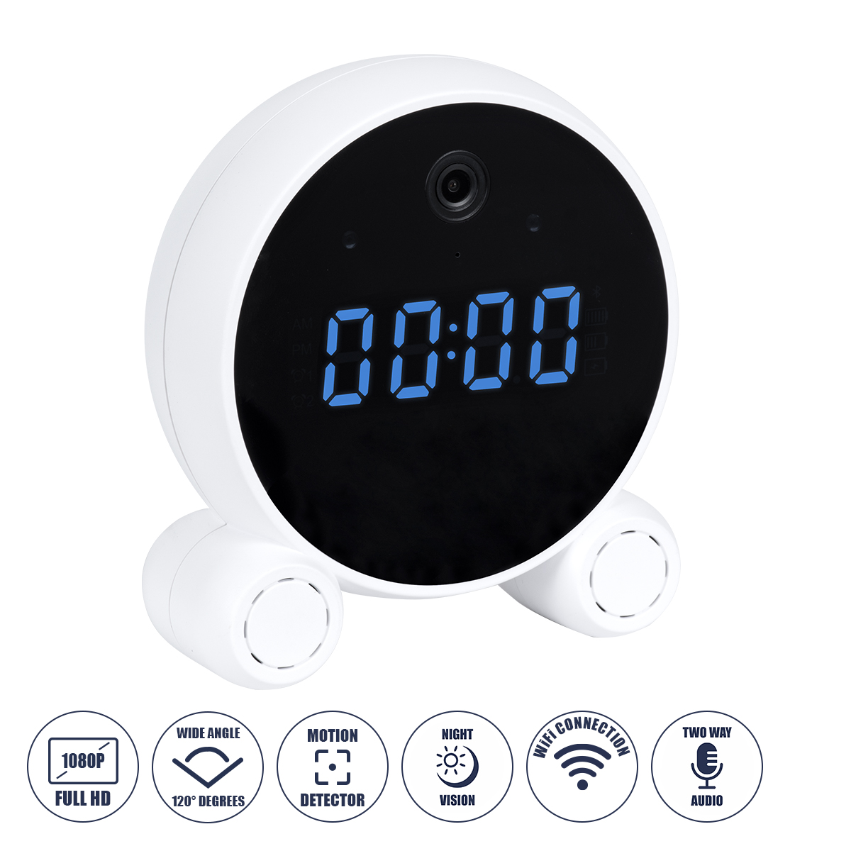 GloboStar® 86015 Rechargeable Table Camera 2MP WiFi HD 1080P 120° 5000mAh Two Way Audio Motion Detection & Digital Clock - Επαναφορτιζόμενη Επιτραπέζια Κάμερα 2MP WiFi HD 1080P 120° 5000mAh Διπλή Κατέυθυνση Ομιλίας Ανιχνευτή Κίνησης Ψηφιακό Ρολόι - Λευκό 3 GloboStar® GloboStar® 86015 Rechargeable Table Camera 2MP WiFi HD 1080P 120° 5000mAh Two Way Audio Motion Detection & Digital Clock - Επαναφορτιζόμενη Επιτραπέζια Κάμερα 2MP WiFi HD 1080P 120° 5000mAh Διπλή Κατέυθυνση Ομιλίας Ανιχνευτή Κίνησης Ψηφιακό Ρολόι - Λευκό