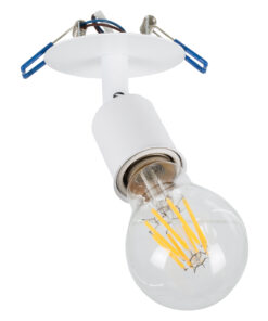 Alternative view of GloboStar® SARA 00848 Χωνευτό Φωτιστικό Οροφής Σποτ Μονόφωτο 1 x E27 IP20 Λευκό Μέταλλο - Μ8 x Π8 x Υ8.5cm