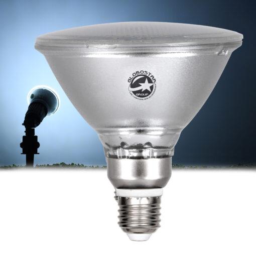 GloboStar® GLOBOSTAR® GARDENPAR 60226 Σποτ E27 PAR38 Σκληρού Υάλου LED 18W 2000lm 60° AC 220-240V Αδιάβροχο IP65 Ψυχρό Λευκό 6000K - Μ12 x Π12 x Υ13cm - 3 Χρόνια Εγγύηση