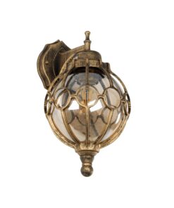 GloboStar® GloboStar® ETOILE 01227 Vintage Επιτοίχιο Φωτιστικό Απλίκα Μονόφωτο 1 x E27 IP20 Μπρούτζινο Μέταλλο με Μελί Γυαλί - Μ19 x Π21 x Υ34cm