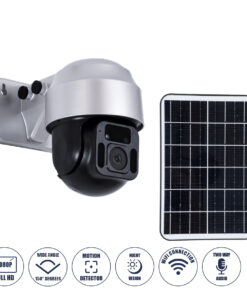 GloboStar® GloboStar® 86049 Αυτόνομη Ηλιακή Camera 1080P 2MP WiFi 150° Μπαταρία 3200mAh Φωτοβολταϊκό Πάνελ Διπλή Κατέυθυνση Ομιλίας Αδιάβροχη IP66 Ψυχρό Λευκό 6000K - Ασημί