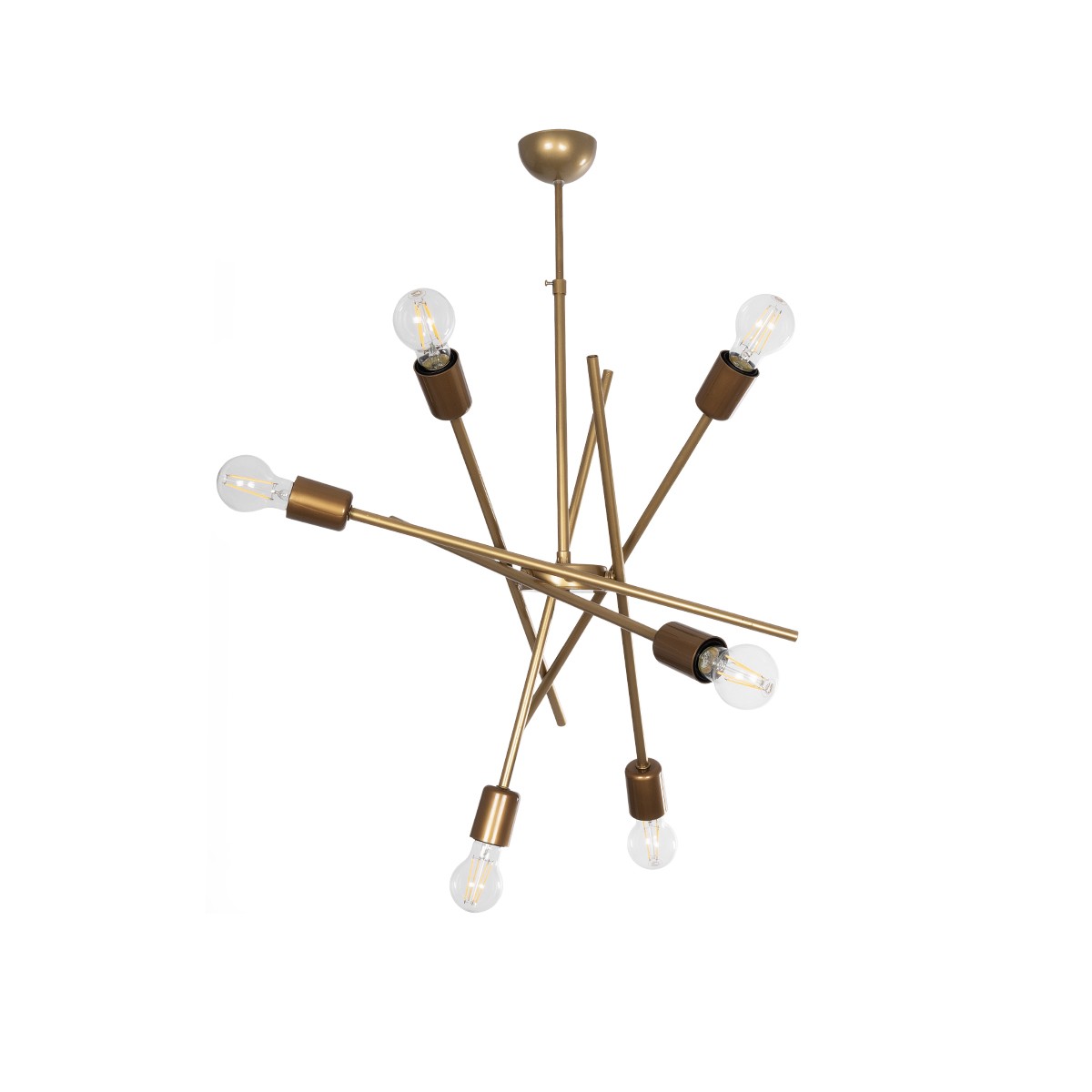 GLOBOSTAR® SUNFY 201-0033 Μοντέρνο Κρεμαστό Φωτιστικό Οροφής με Ντουί 6 x E27 AC 220-240V IP20 - Χρυσό - Μ57 x Π57 x Υ85cm 2 GloboStar® GLOBOSTAR® SUNFY 201-0033 Μοντέρνο Κρεμαστό Φωτιστικό Οροφής με Ντουί 6 x E27 AC 220-240V IP20 - Χρυσό - Μ57 x Π57 x Υ85cm