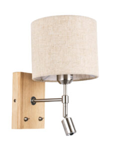 GloboStar® GLOBOSTAR® ELEGANT 01496 Μοντέρνο Φωτιστικό Τοίχου - Απλίκα Ξενοδοχείου Reading Light με Ντουί 1 x E27 LED 3W 360lm 36° AC 220-240V IP20 Θερμό Λευκό 2700K - Bridgelux COB Chip - Λευκό & Μπεζ - Μ18 x Π24 x Υ29cm - 2 Χρόνια Εγγύηση