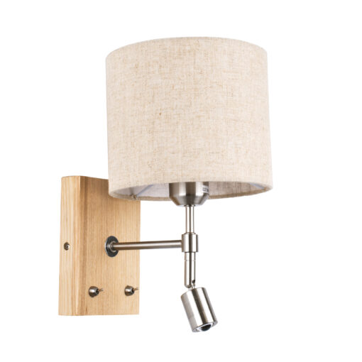 GloboStar® GLOBOSTAR® ELEGANT 01496 Μοντέρνο Φωτιστικό Τοίχου - Απλίκα Ξενοδοχείου Reading Light με Ντουί 1 x E27 LED 3W 360lm 36° AC 220-240V IP20 Θερμό Λευκό 2700K - Bridgelux COB Chip - Λευκό & Μπεζ - Μ18 x Π24 x Υ29cm - 2 Χρόνια Εγγύηση