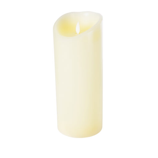 GloboStar® GloboStar® FIREFLAME 79544 Διακοσμητικό Realistic Κερί Παραφίνης με LED Εφέ Κινούμενης Φλόγας - Μπαταρίας & Ασύρματο Χειριστήριο IR Θερμό Λευκό 2700K Dimmable - Φ10 x Υ25cm