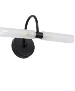 Alternative view of GloboStar® PAOLA 60416 Μοντέρνο Φωτιστικό Τοίχου - Απλίκα Καθρέπτη Μπάνιου - Πίνακα 2 x G9 270° AC 220-240V IP44 Μ31 x Π16 x Υ15cm - Μαύρο - 5 Χρόνια Εγγύηση