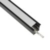 GloboStar® GLOBOSTAR® ALP-LINEAR RECESSA 61786-3M Χωνευτό Προφίλ Αλουμινίου με Λευκό Γαλακτερό Πατητό Κάλυμμα για Ταινίες LED IP20 - Μαύρο Ματ - Μ300 x Π3.5 x Υ4cm