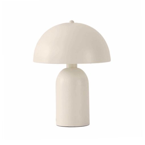 GloboStar® GloboStar® GASCO 204-0149 Μοντέρνο Eπιτραπέζιο Φωτιστικό Μονόφωτο 1 x E27 IP20 Μπεζ Μέταλλο - Μ25 x Π25 x Υ35cm