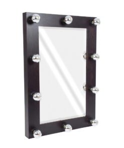 GloboStar® GloboStar® MAKEUP MIRROR-60x90-2 Μοντέρνος Καθρέπτης Μακιγιάζ με Πλαίσιο Φυσικού Ξύλου με Διακόπτη On/Off 10 x E27 AC220-240V - Μ60 x Π7 x Υ90cm - Καφέ Wenge