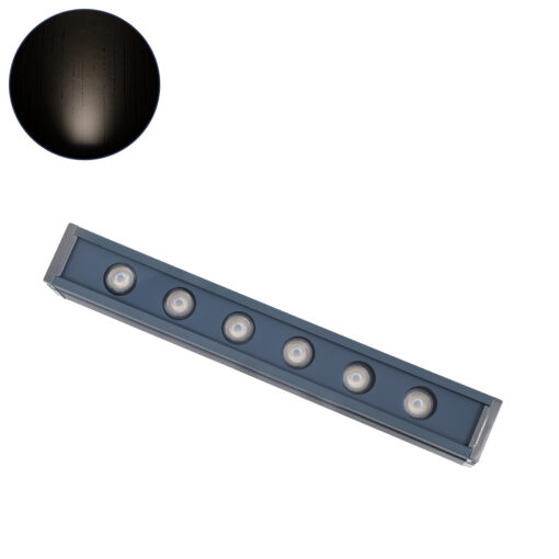GloboStar® GLOBOSTAR® WASHER-VAIA 90180 Μπάρα Φωτισμού Wall Washer LED 6W 690lm 30° DC 24V Αδιάβροχο IP65 Φυσικό Λευκό 4500K Dimmable - Γκρι Ανθρακί - Μ30 x Π4 x Υ5cm - 3 Χρόνια Εγγύηση