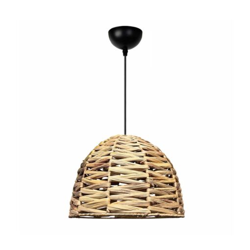 GloboStar® GLOBOSTAR® MEKA 204-0165 Boho Κρεμαστό Φωτιστικό Οροφής με Ντουί 1 x E27 AC 220-240V IP20 - Μπεζ - Μ30 x Π30 x Υ25cm