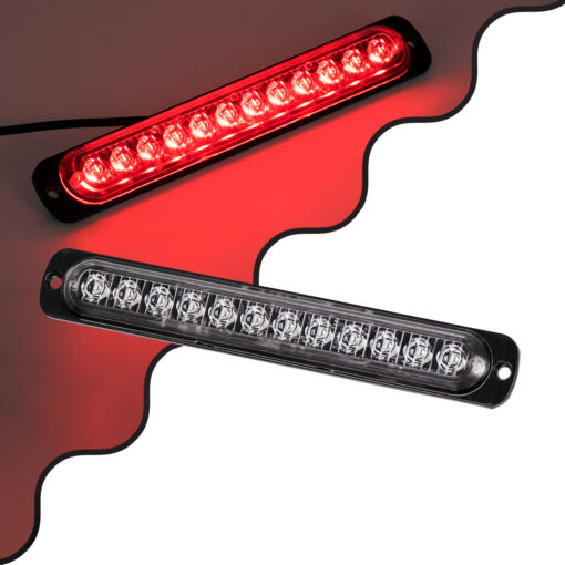 GloboStar® GloboStar® 85266 PRO Series Μπάρα Σήμανσης Οχήματος Πυροσβεστικής για Αυτοκίνητα & Φορτηγά 10 Προγραμμάτων Φωτισμού STROBE LED SMD 3030 15W DC 12-24V Αδιάβροχη IP65 Κόκκινο