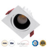 GloboStar® GloboStar® LEO-SQ 60288 Χωνευτό LED Spot Downlight TrimLess Μ8.5xΠ8.5cm 10W 1300lm 38° AC 220-240V IP20 Μ8.5 x Π8.5 x Υ6.6cm - Τετράγωνο - Κινούμενο - Λευκό με Μαύρο Κάτοπτρο & Anti-Glare HoneyComb - Φυσικό Λευκό 4500K - Bridgelux COB - 5 Years Warranty