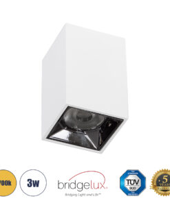 GloboStar® GloboStar® LUMINAR SUPERIOR 60323 Επιφανειακό LED Spot Downlight TrimLess 3W 405lm 36° AC 220-240V IP20 Μ4.2 x Π4.2 x Υ6.6cm - Λευκό με Κάτοπτρο Χρωμίου - Θερμό Λευκό 2700K - Bridgelux High Lumen Chip Gen2 - TÜV Certified Driver - 5 Years Warranty