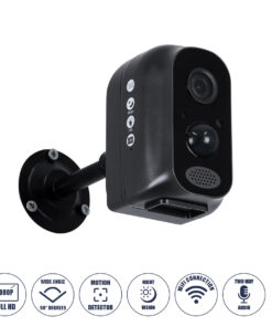 GloboStar® GloboStar® 86026 Επαναφορτιζόμενη Επιτραπέζια/Τοίχου IP Camera 1080P WiFi 90° Μοιρών - 6200mAh - Νυχτερινή Όραση με LED IR - Διπλή Κατέυθυνση Ομιλίας - Ανιχνευτή Κίνησης - Νυχτερινή Λήψη - Θέση SD Κάρτας Max 128GB - 25 Μέρες Stand By