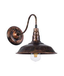 GloboStar® GLOBOSTAR® RAY 01067 Vintage Φωτιστικό Τοίχου - Απλίκα με Ντουί 1 x E27 AC 220-240V IP20 - Χάλκινο Εφέ Σκουριάς - Μ26 x Π37 x Υ32cm