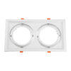 GloboStar® GloboStar® VITA 77854 Χωνευτό Κινούμενο Διπλό Τετράγωνο Σποτ Οροφής για Λάμπα AR111 - IP20 - Χυτό Αλουμίνιο - M33.5 x Π17.5 x Y5.5cm - Λευκό - 5 Χρόνια Εγγύηση