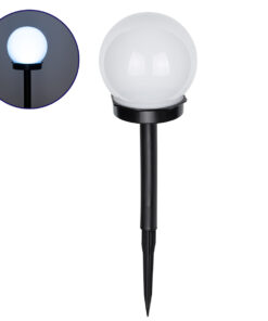 GloboStar® GloboStar® 71472 Αυτόνομο Ηλιακό Φωτιστικό LED SMD 1W 100lm με Ενσωματωμένη Μπαταρία 300mAh - Φωτοβολταϊκό Πάνελ με Αισθητήρα Ημέρας-Νύχτας Αδιάβροχο IP65 Φανάρι Κήπου Στρογγυλό Ψυχρό Λευκό 6000K