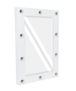 GloboStar® MAKEUP MIRROR-60x90-4 Μοντέρνος Καθρέπτης Μακιγιάζ με Πλαίσιο Φυσικού Ξύλου με Διακόπτη On/Off 10 x E27 AC220-240V - Μ60 x Π7 x Υ90cm - Λευκή Λάκα 14 ee6560 60x90 5