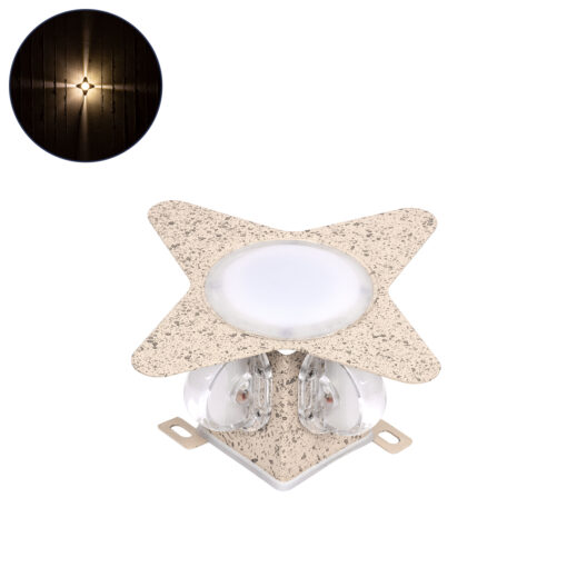 GloboStar® GloboStar® WALLLIGHT-CINA 90658 Φωτιστικό Τοίχου - Απλίκα LED 10W 1100lm 10° AC 220-240V Αδιάβροχο IP65 Μ18.5 x Π18.5 x Υ8.5cm Θερμό Λευκό 3000K - Μπεζ της Άμμου