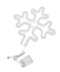 GloboStar® 78581 Φωτιστικό Ταμπέλα Φωτεινή Επιγραφή NEON LED Σήμανσης SNOWFLAKE 5W με Καλώδιο Τροφοδοσίας USB - Μπαταρίας 3xAAA (Δεν Περιλαμβάνονται) - Ψυχρό Λευκό 6000K 9 eec752 78580 3