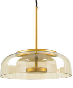 GloboStar® GLOBOSTAR® CHARLOTTE 00744 Μοντέρνο Κρεμαστό Φωτιστικό Οροφής LED 5W 500lm 180° AC 220-240V IP20 Θερμό Λευκό 2700K - Lumileds SMD Chip - Μελί & Χρυσό - Μ23 x Π23 x Υ23cm - 2 Χρόνια Εγγύηση