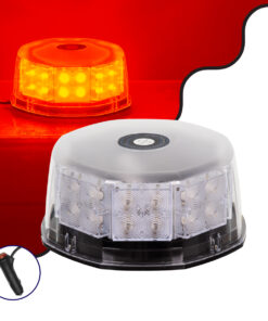 GloboStar® GloboStar® 85162 PRO Series Φάρος Σήμανσης Οχήματος Πυροσβεστικής για Αυτοκίνητα & Φορτηγά 6 Προγραμμάτων Φωτισμού STROBE LED 40W DC 10-30V Αδιάβροχος IP65 Κόκκινο
