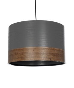 GloboStar® GLOBOSTAR® ZYKLUS 203-0102 Μοντέρνο Κρεμαστό Φωτιστικό Οροφής με Ντουί 1 x E27 AC 220-240V IP20 - Γκρί & Καφέ - Μ36 x Π36 x Υ25cm