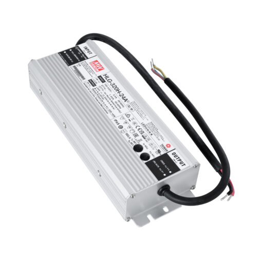 GloboStar® GLOBOSTAR® MEANWELL-HLG320H-24A 90794 Τροφοδοτικό/Μετασχηματιστής SELV 320W 13.3A DC24V Αδιάβροχο IP65 - AC 220-240V σε DC 24V / Ρυθμιζόμενο από DC 21V έως DC 26V - Μ25.2 x Π9 x Υ4.38cm - 3 Χρόνια Εγγύηση